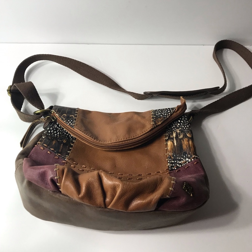 Sak Deena Leather Crossbody Messenger Patchwork